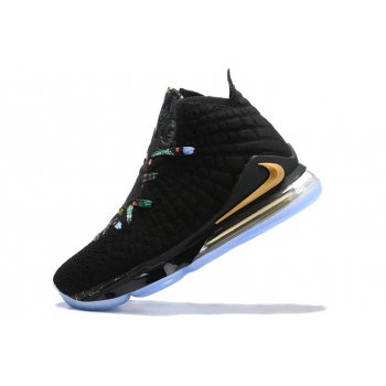 2019 Nike LeBron 17 Black MultiColor-Metallic Gold Shoes